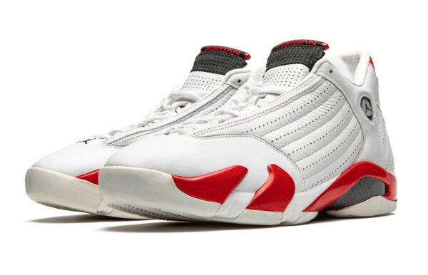 Nike Air Jordan 14 Retro белые с красным кожаные мужские (40-44)