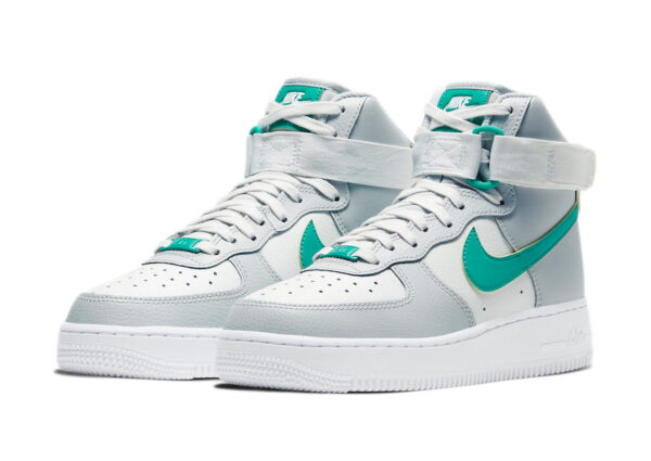 Nike Air Force 1 High 07 серо-белые кожаные мужские (40-44)