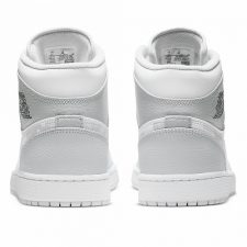 Nike Air Jordan 1 Mid Grey Camo белые со светло-серым кожаные женские (35-39)