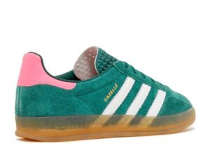 Adidas Gazelle Indoor зелёные с белым и розовым замшевые женские (36-40)