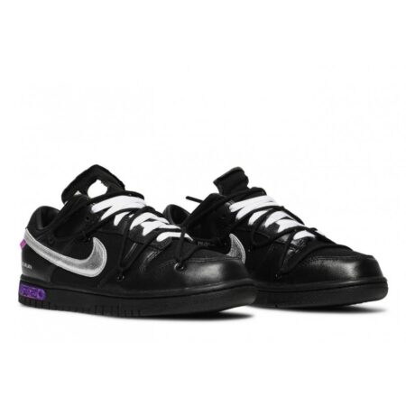 Off-White x Nike Dunk Low черные кожаные мужские (40-44)