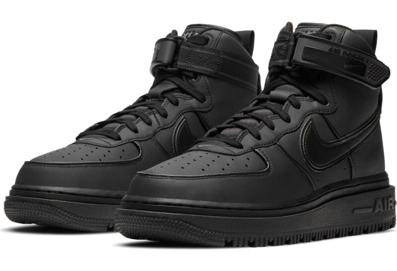 Зимние Nike Air Force 1 GTX Boot black с мехом черные кожаные мужские (40-44)